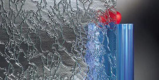 Detailweergave van Delta glas